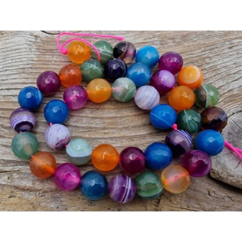 Achatkette Multicolor facettiert 10mm