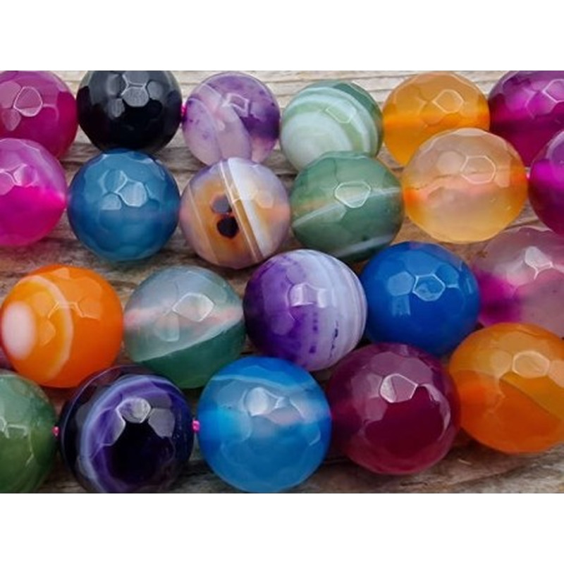Achatkette Multicolor facettiert 10mm