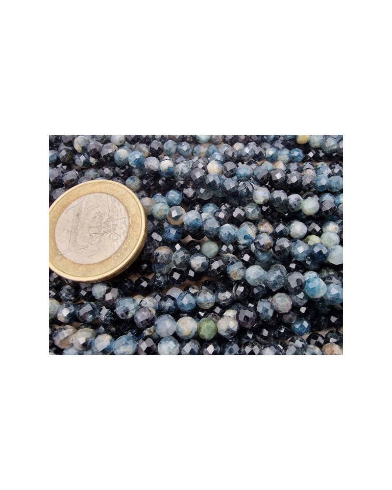 blaue Turmalinkette facettiert 4mm