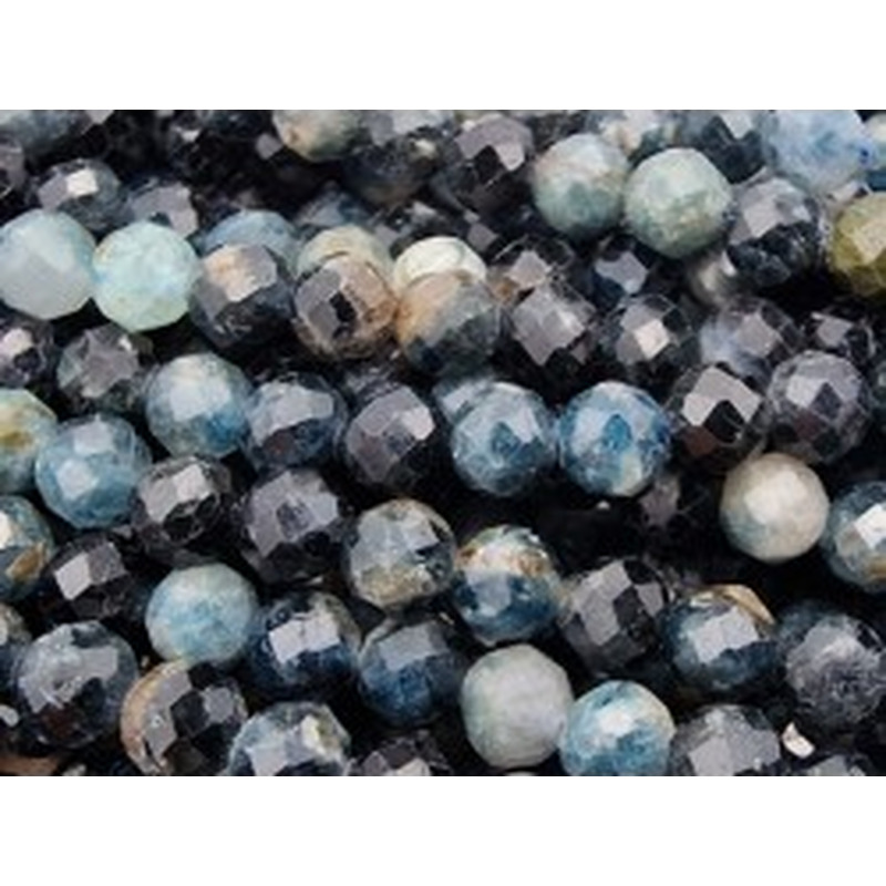 blaue Turmalinkette facettiert 4mm
