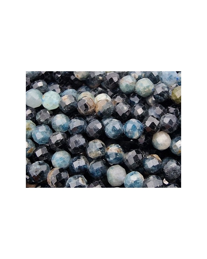 blaue Turmalinkette facettiert 4mm