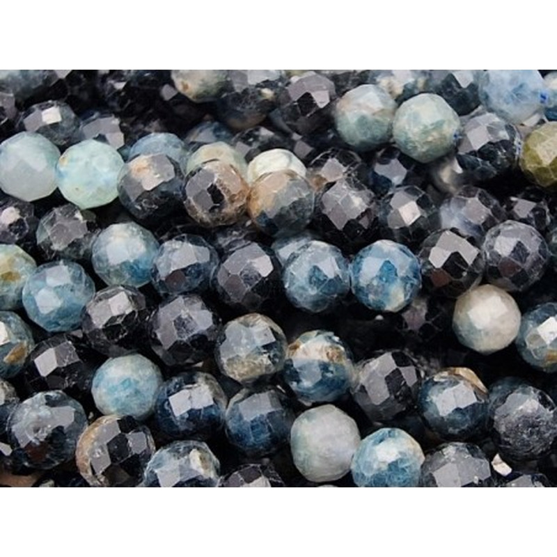 blaue Turmalinkette facettiert 4mm