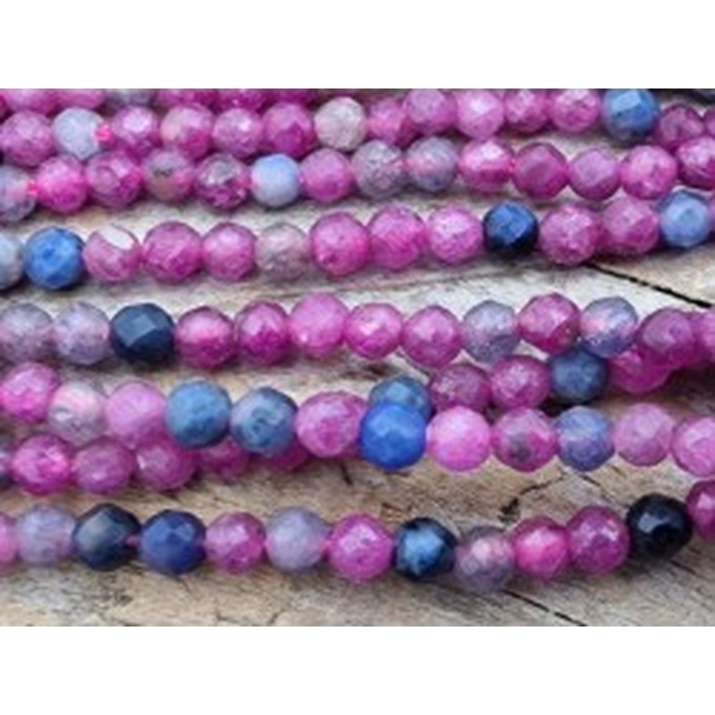 Saphirkette (Safir) Multicolor facettiert 2mm