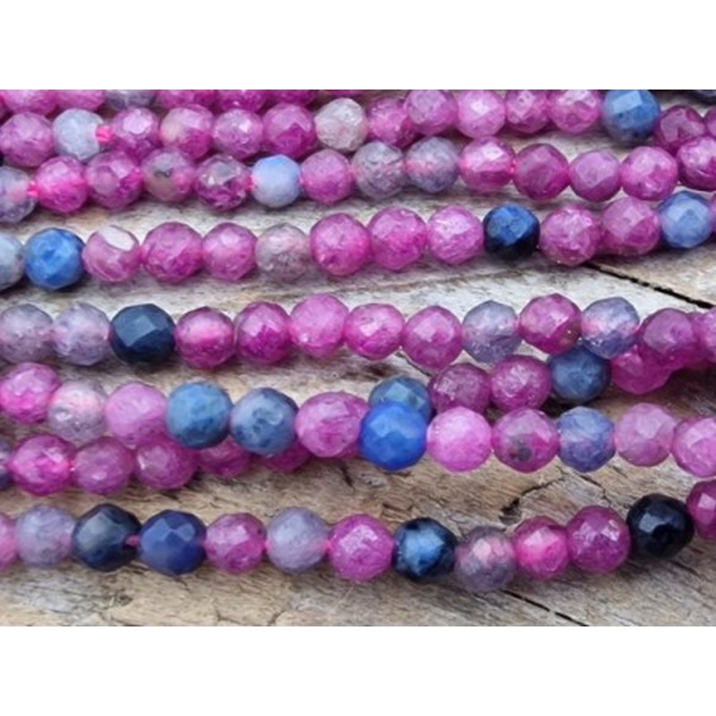 Saphirkette (Safir) Multicolor facettiert 2mm