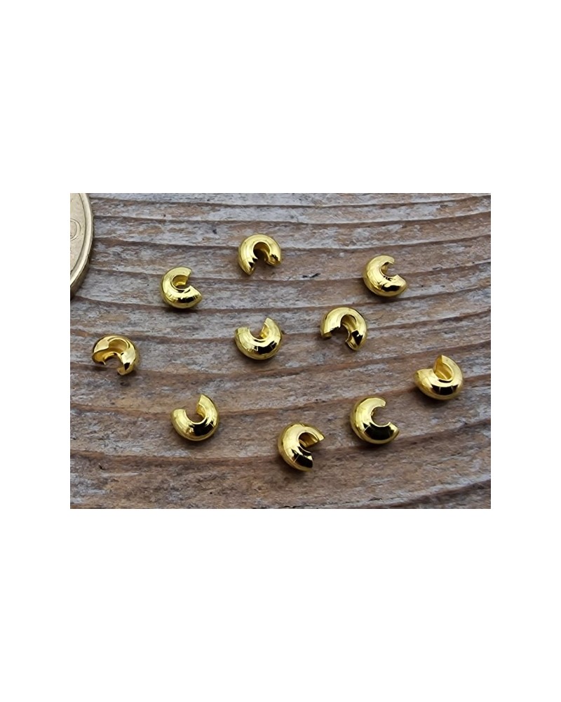Kaschierkalotte 3mm, vergoldet, 10 Stk