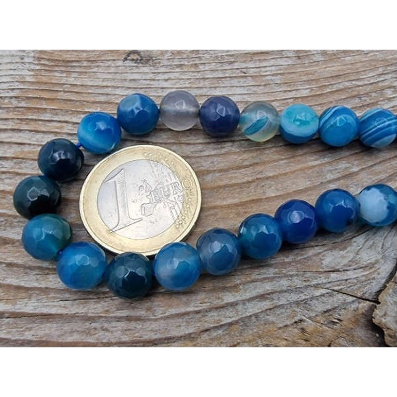 Achatkette blau facettiert 8mm