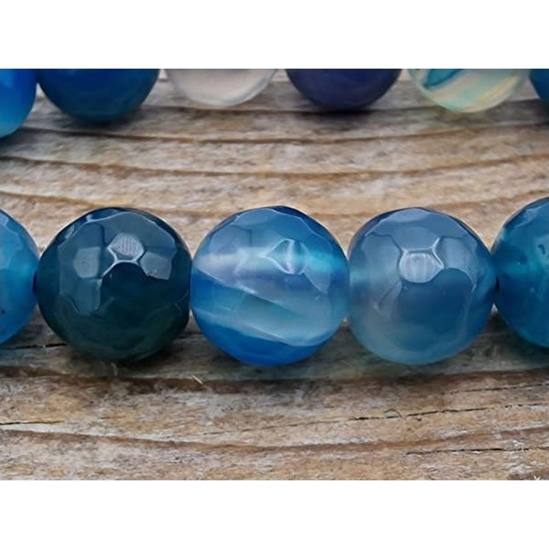 Achatkette blau facettiert 8mm