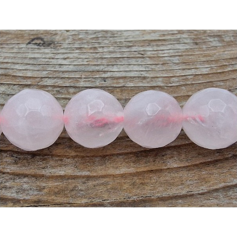 Rosenquarzkette facettiert 10mm