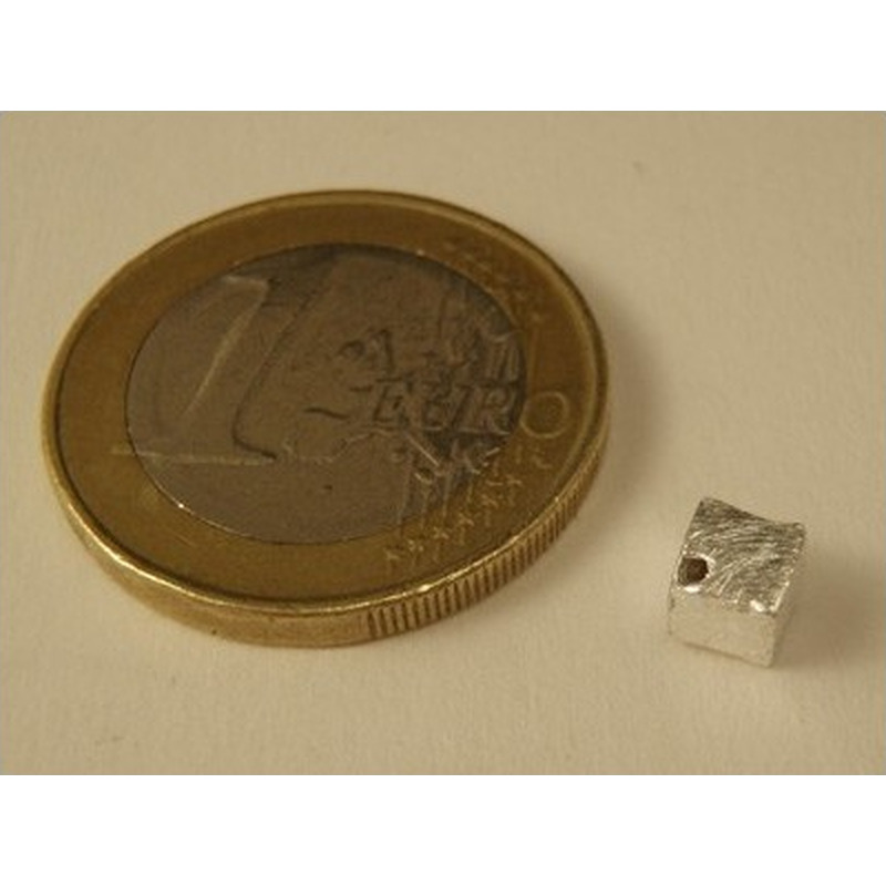 Zwischenteil, Würfel 4mm, Silber