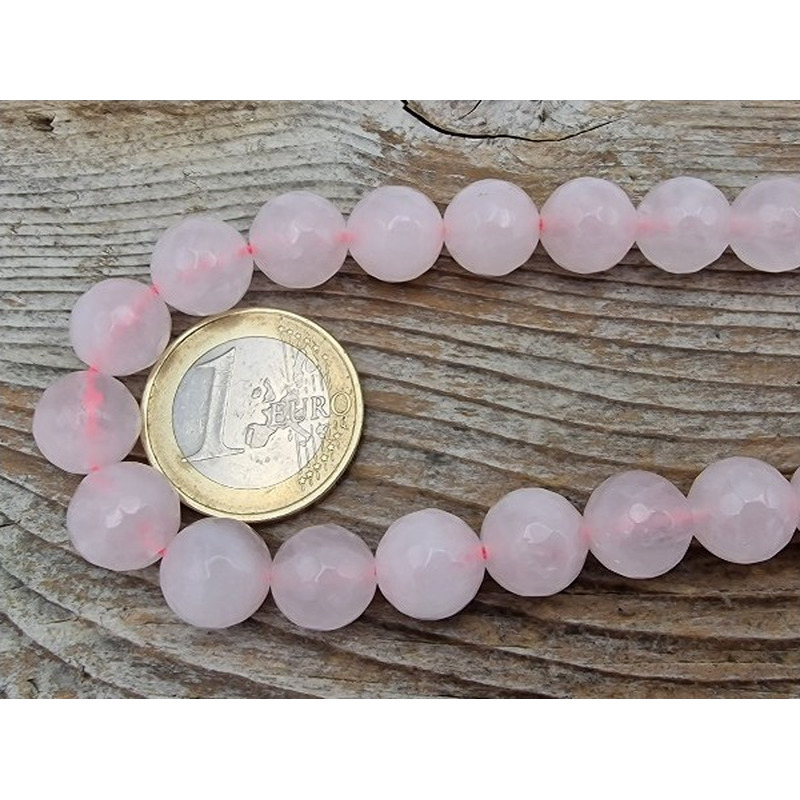 Rosenquarzkette facettiert 10mm