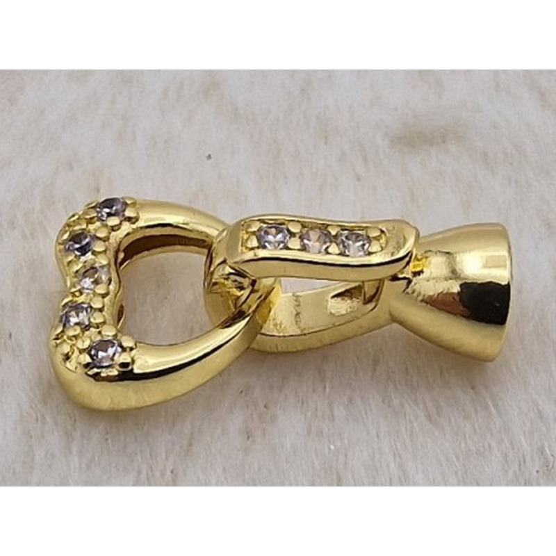 Schmuckschliesse 19mm Messing vergoldet, Strass
