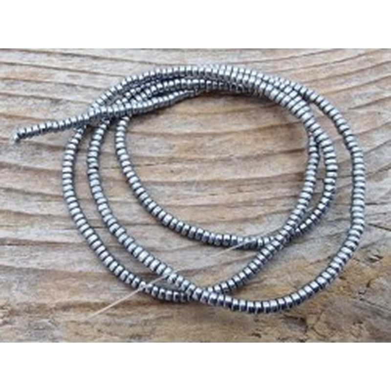 Blutsteinkette Silber (Hämatit) 2x1mm 2