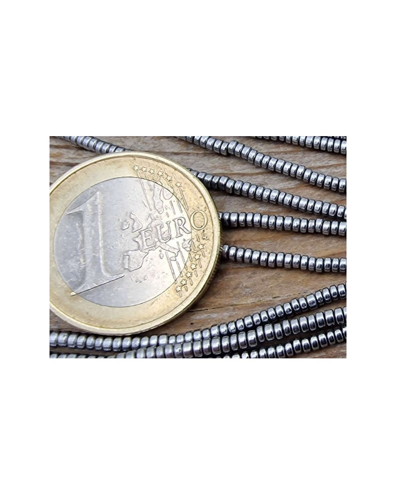 Blutsteinkette Silber (Hämatit) 2x1mm