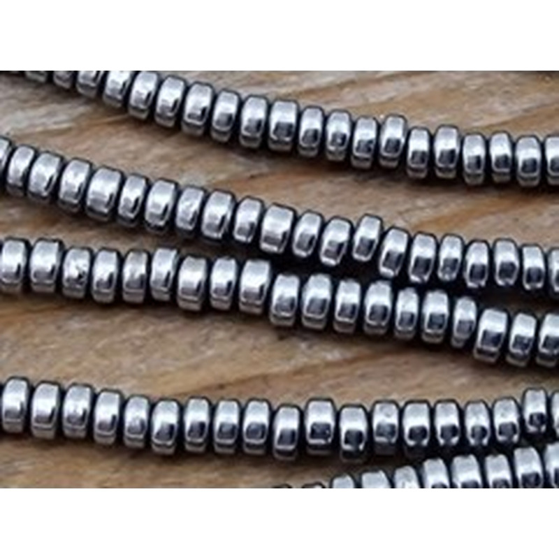 Blutsteinkette Silber (Hämatit) 2x1mm