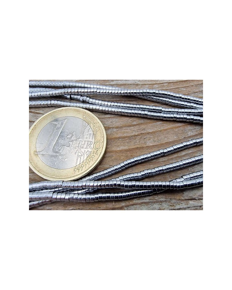 Blutsteinkette Silber (Hämatit) 2x1mm