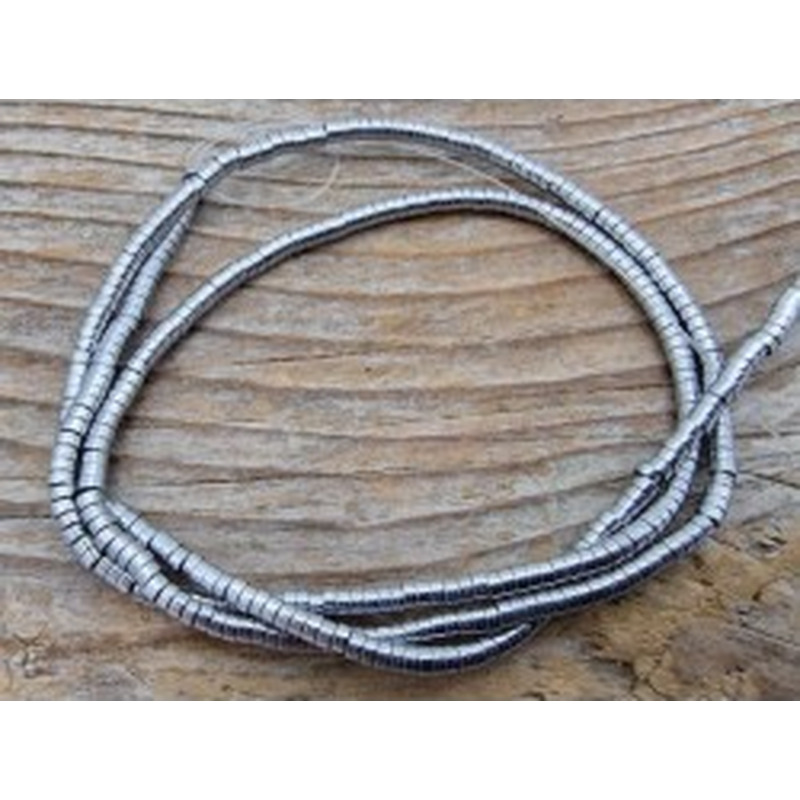 Blutsteinkette Silber (Hämatit) 2x1mm 2