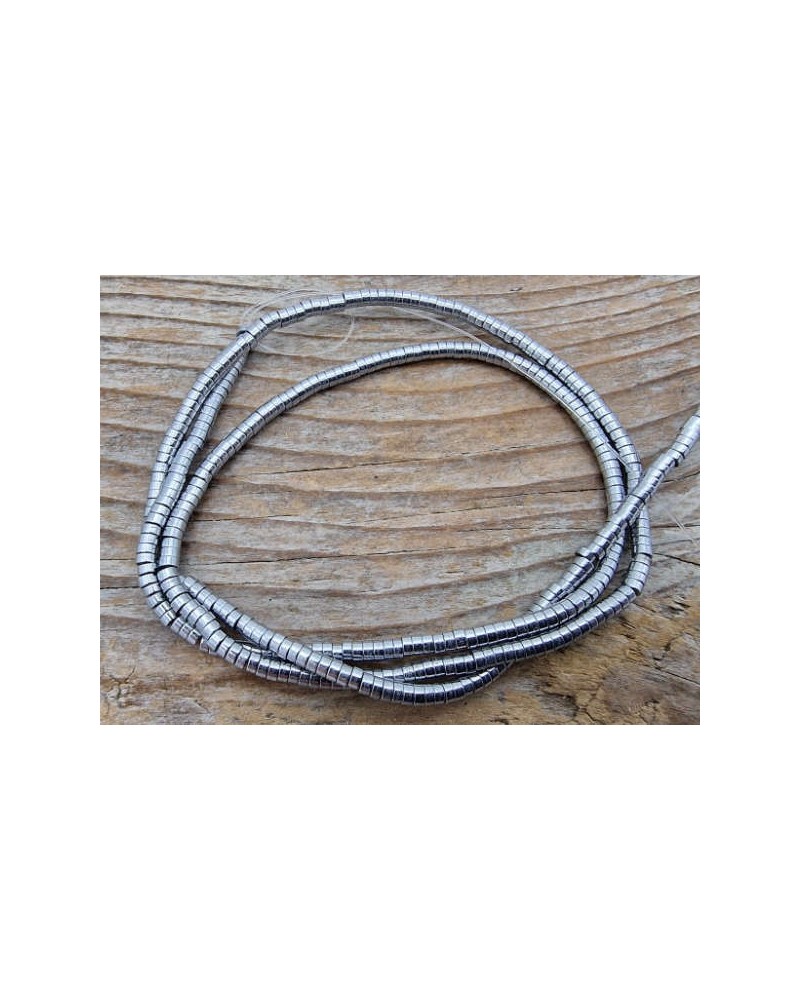 Blutsteinkette Silber (Hämatit) 2x1mm