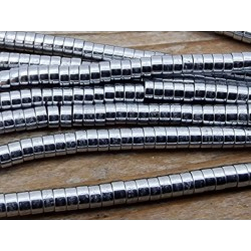 Blutsteinkette Silber (Hämatit) 2x1mm