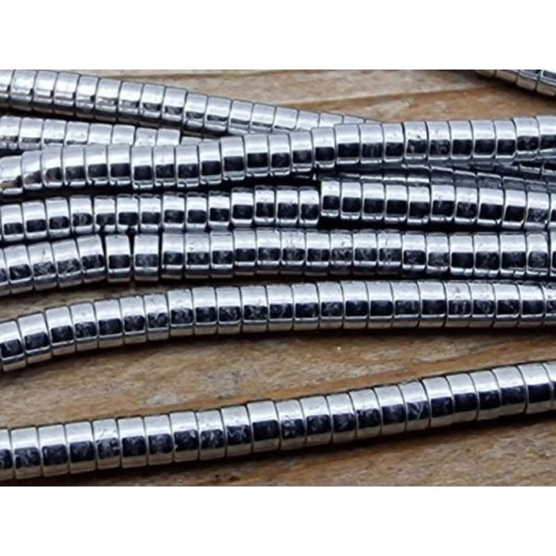 Blutsteinkette Silber (Hämatit) 2x1mm