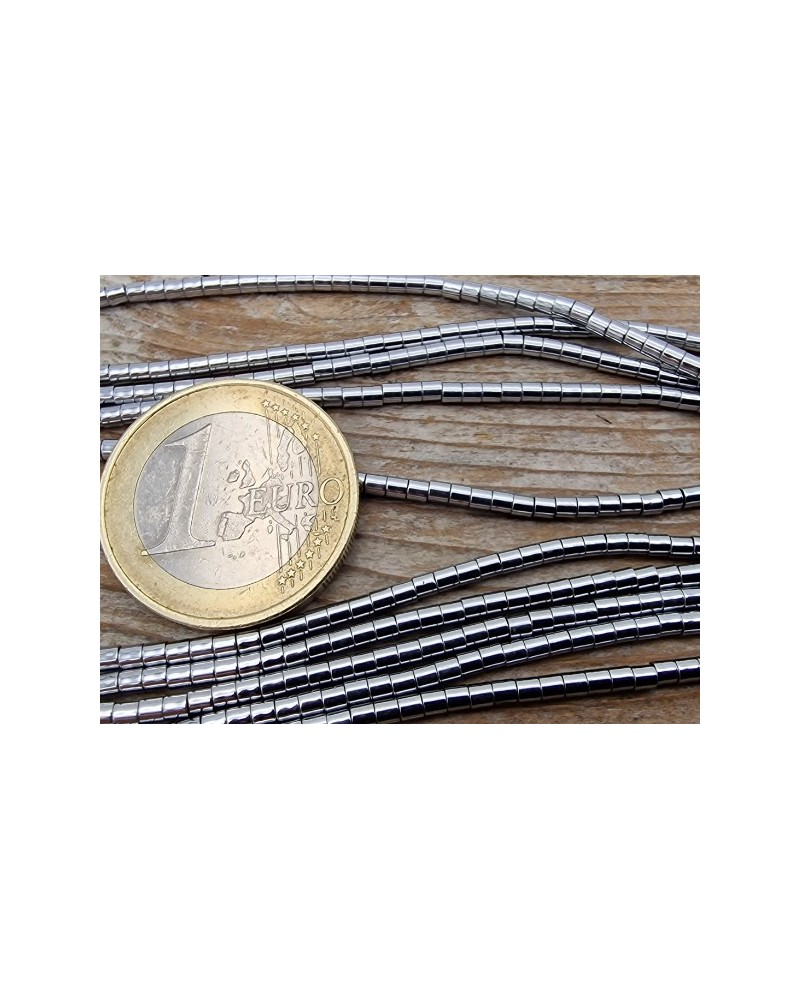 Blutsteinkette Silber (Hämatit) 2x2mm