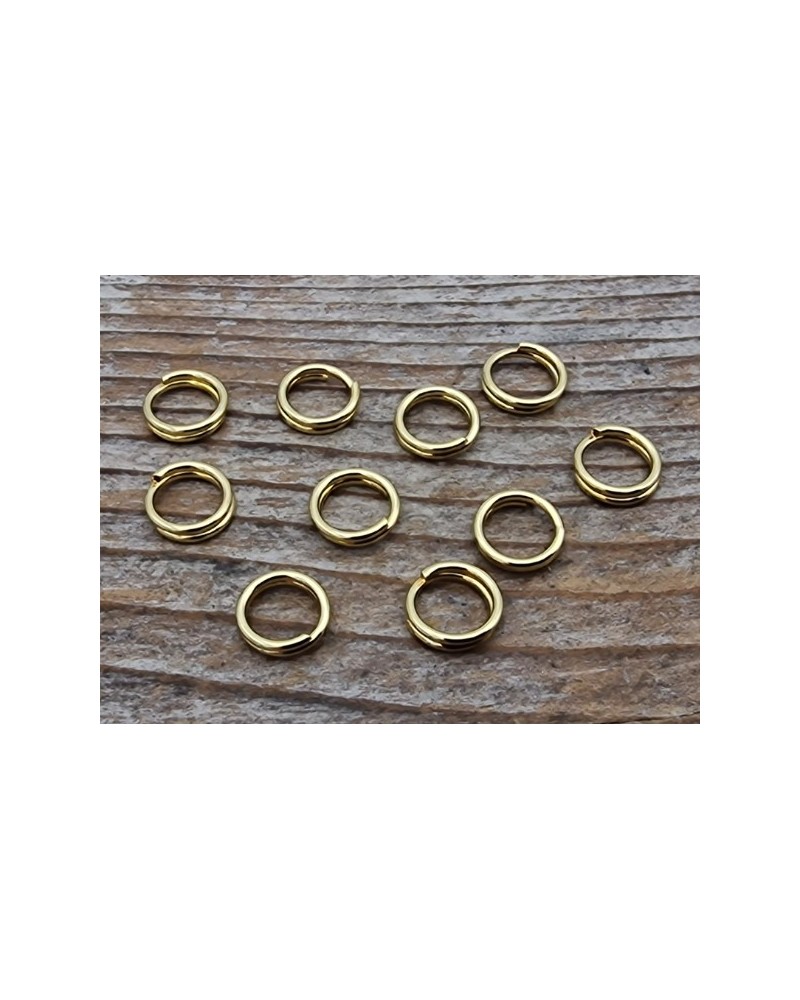 Spiralring 6mm, Edelstahl gold (10 Stück)