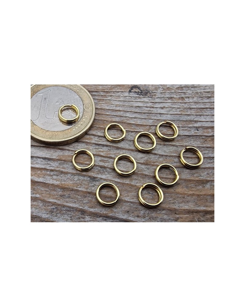 Spiralring 6mm, Edelstahl gold (10 Stück)