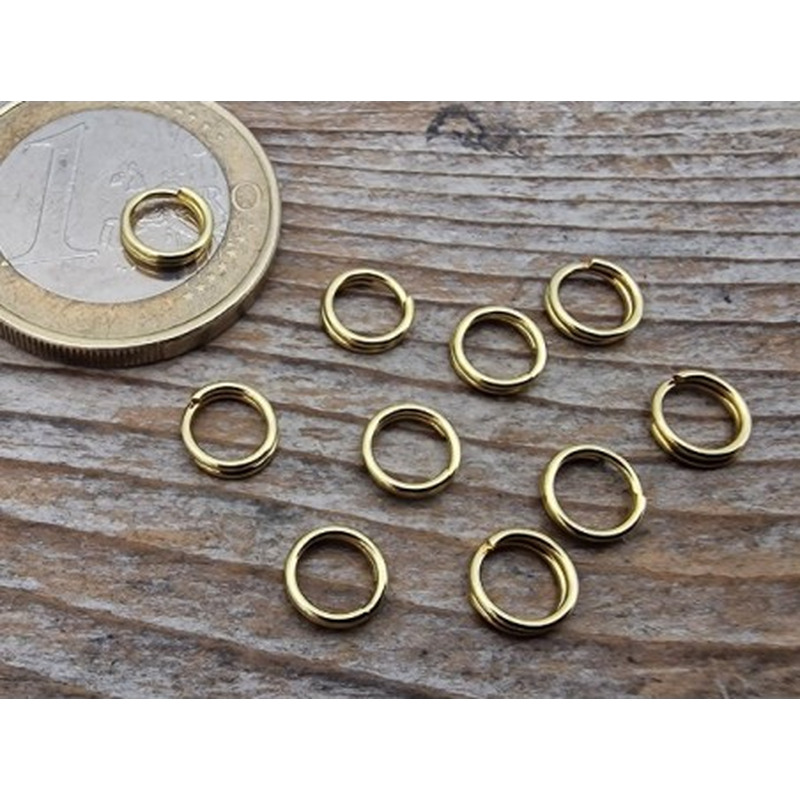 Spiralring 6mm, Edelstahl gold (10 Stück)