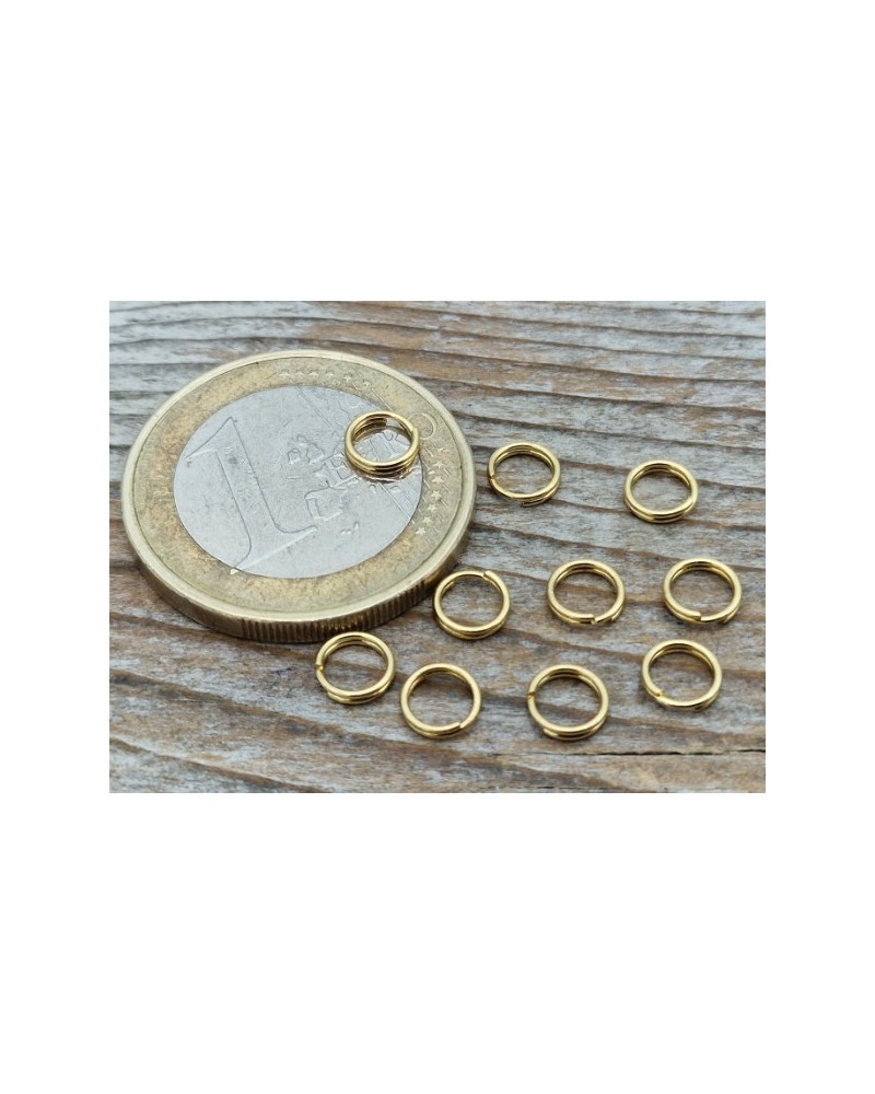 Spiralring 5mm, Edelstahl gold (10 Stück)