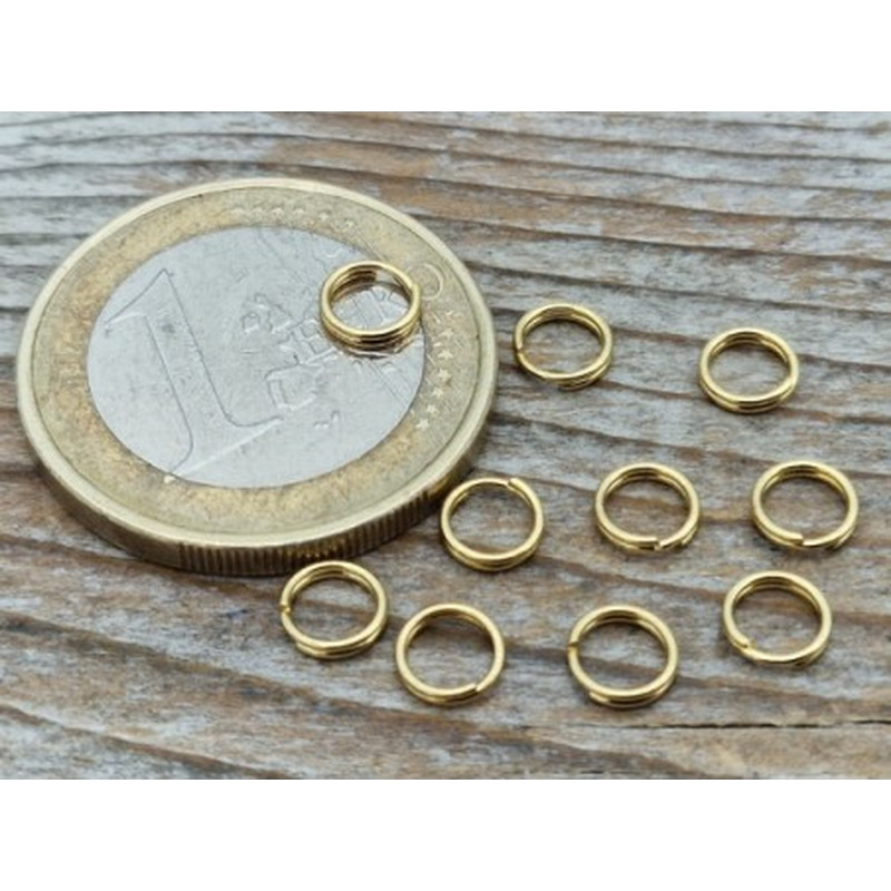 Spiralring 5mm, Edelstahl gold (10 Stück)
