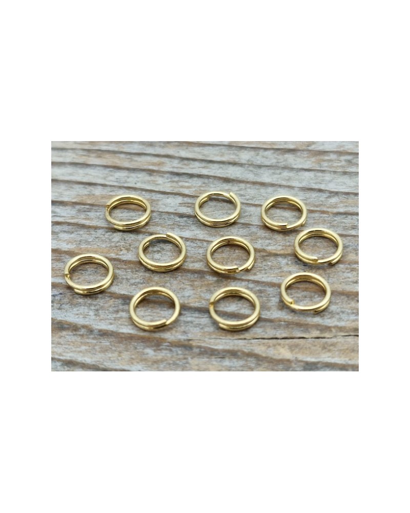 Spiralring 5mm, Edelstahl gold (10 Stück)
