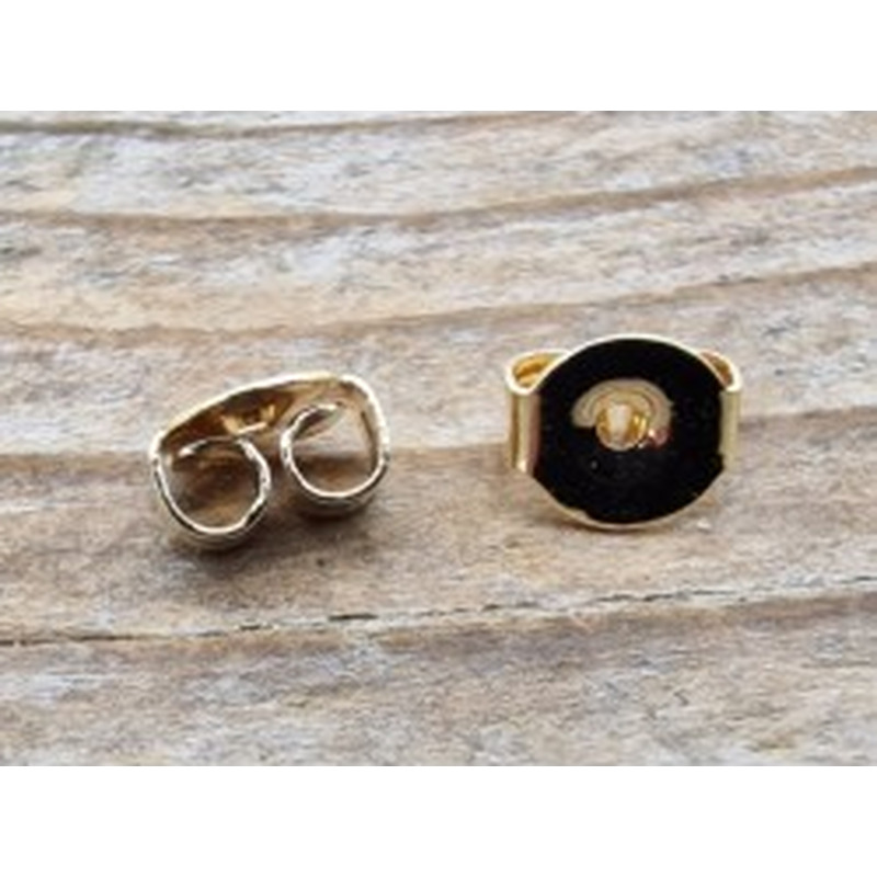 Ohrstecker Verschluss 5mm, Flügerl (2 Stk), Edelstahl goldfarben