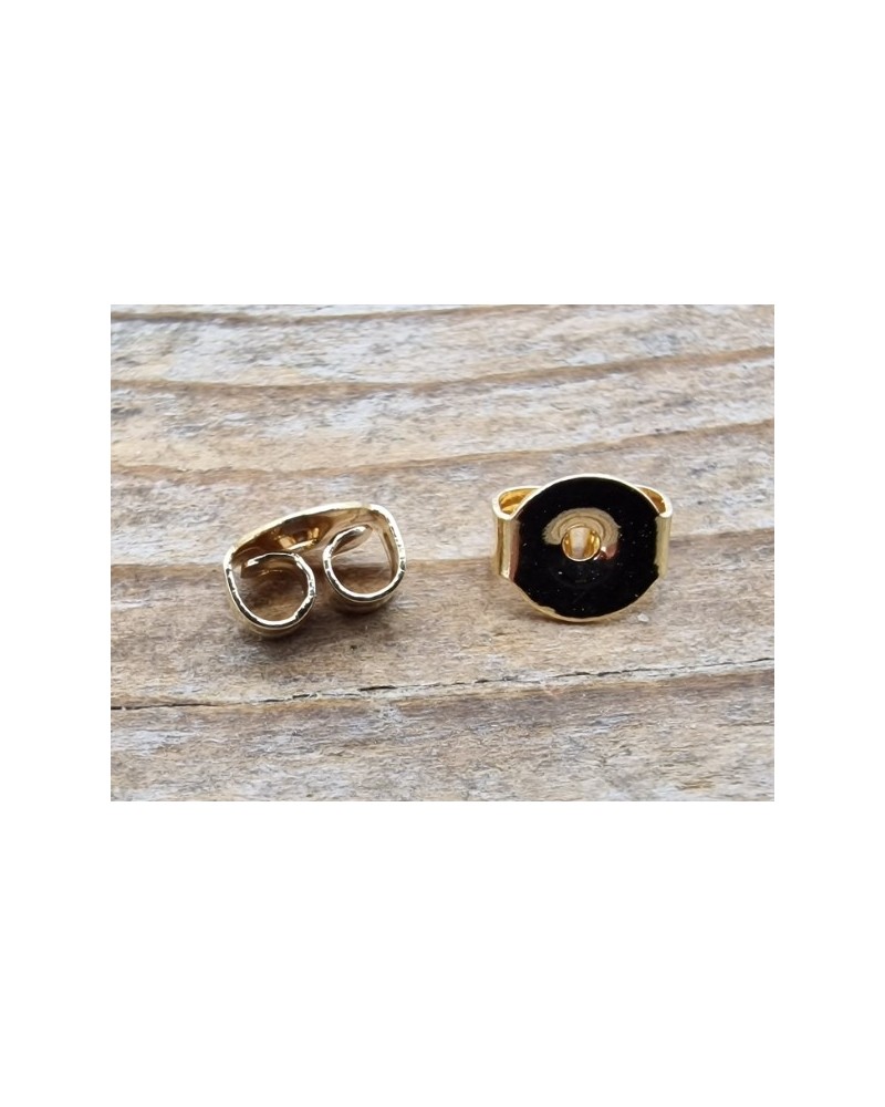 Ohrstecker Verschluss 5mm, Flügerl (2 Stk), Edelstahl goldfarben