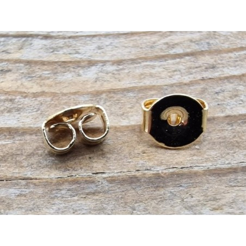 Ohrstecker Verschluss 5mm, Flügerl (2 Stk), Edelstahl goldfarben
