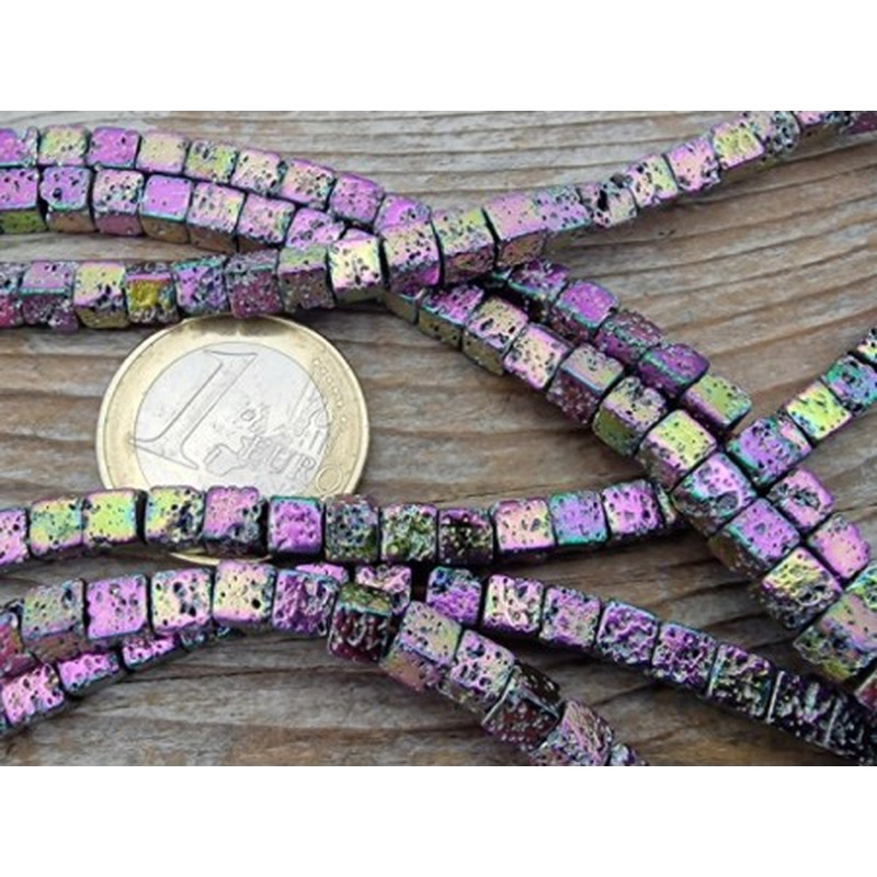 Blutsteinkette Multicolor (Hämatit) Lavalook 4x4mm