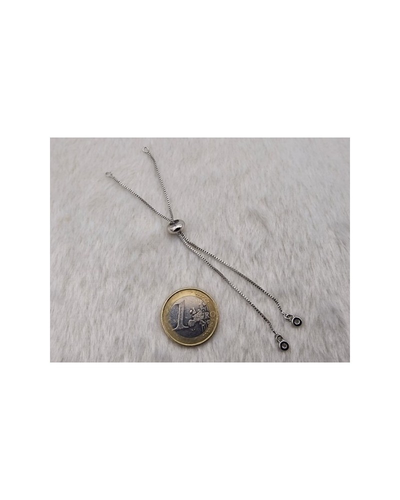 Armbandrohling mit Strass, Messing rhodiniert