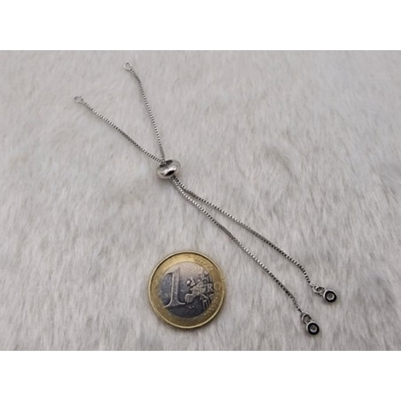 Armbandrohling mit Strass, Messing rhodiniert