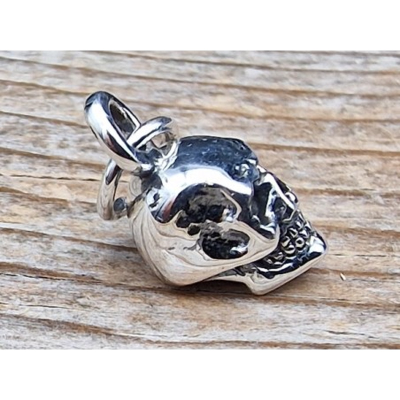 Charm Totenkopf 19mm, 925 Silber
