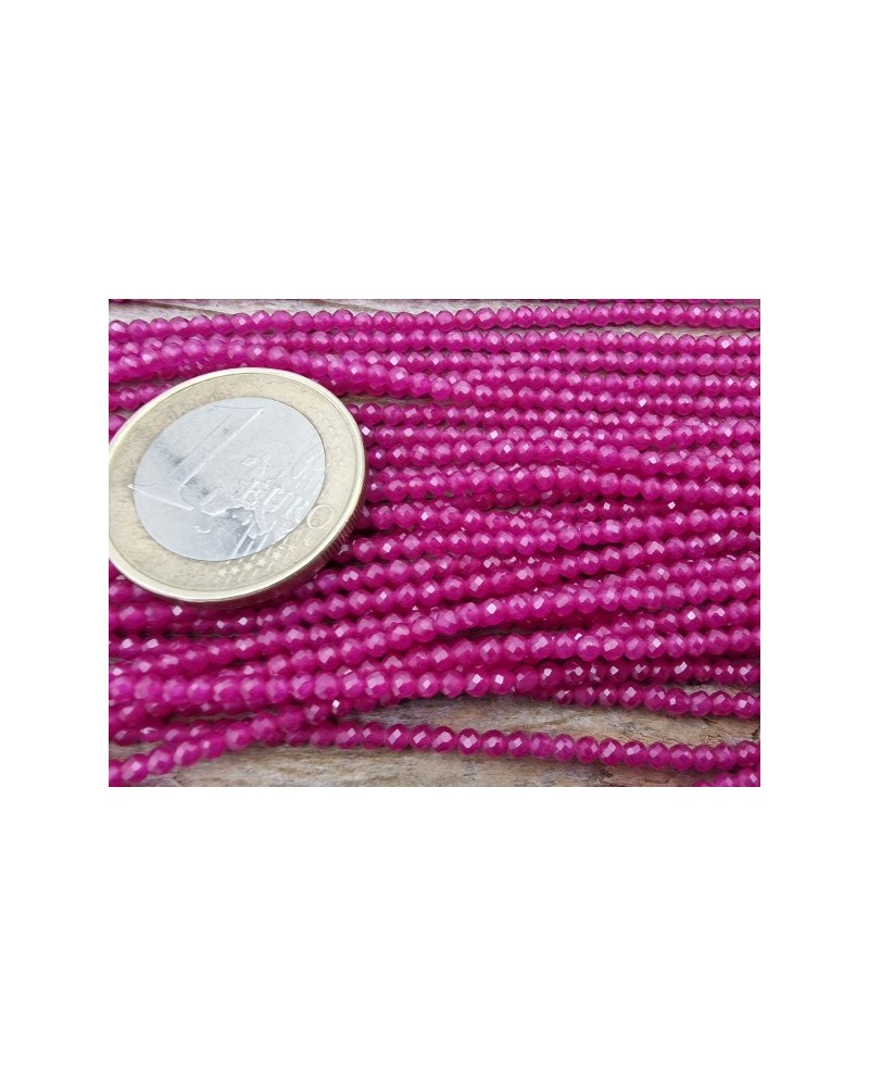 Rubin Kette facettiert 2mm farbbehandelt