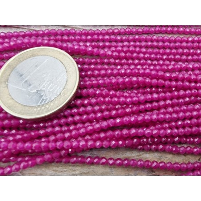 Rubin Kette facettiert 2mm farbbehandelt