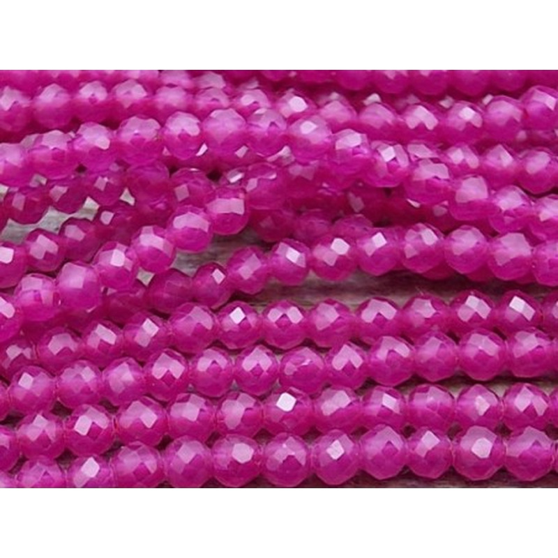 Rubin Kette facettiert 2mm farbbehandelt