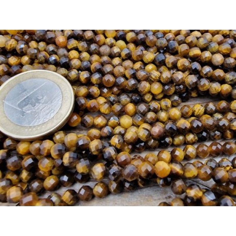 Tigeraugekette facettiert 4mm