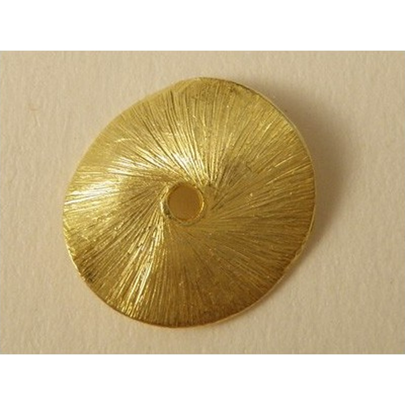 Zwischenteil, Scheibe Wave 14mm, Silber vergoldet