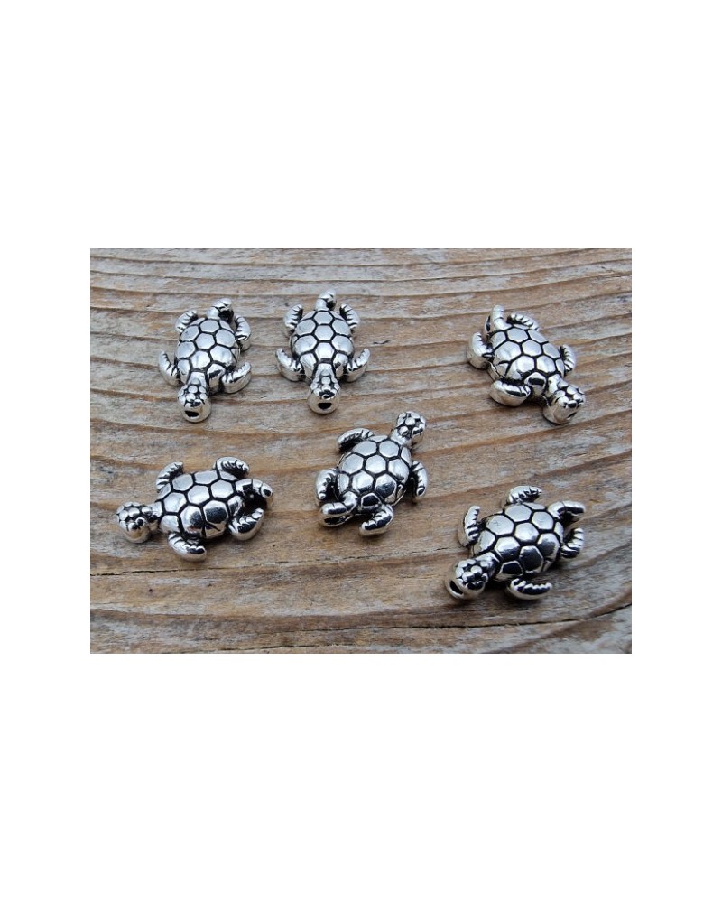 Zwischenteil Schildkröte 13mm, Metall Antik