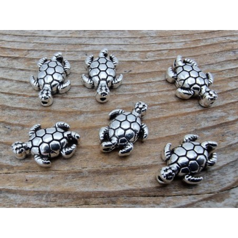 Zwischenteil Schildkröte 13mm, Metall Antik