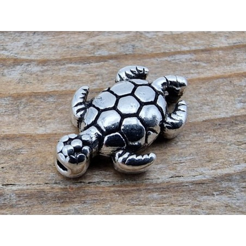Zwischenteil Schildkröte 13mm, Metall Antik