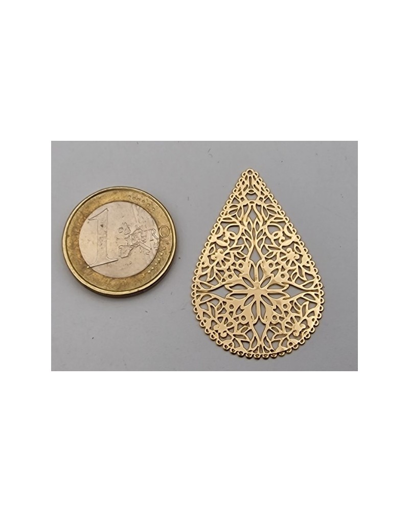 Anhänger Ohrschmuck 40mm, Metall vergoldet