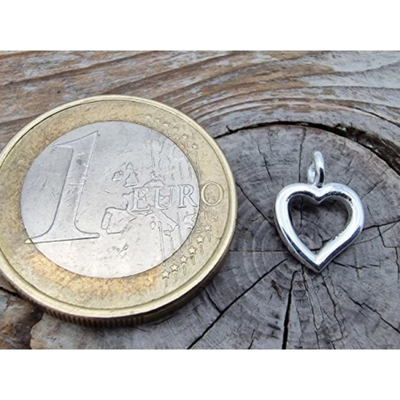 Charm Herz 8x12mm, 925 Silber