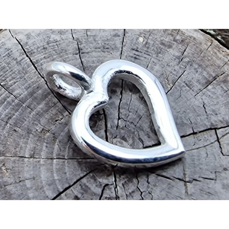 Charm Herz 8x12mm, 925 Silber