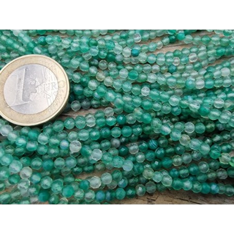 Achatkette grün facettiert 3mm