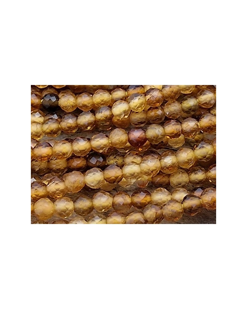 gelbe Turmalinkette facettiert 2mm